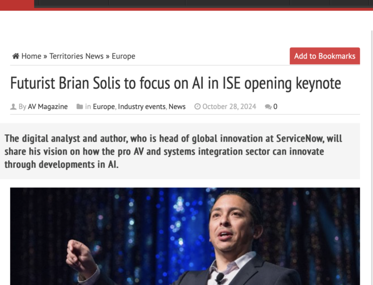 Futurist Brian Solis to Keynote Integrated Systems Europe ISE 2025 in Barcelona